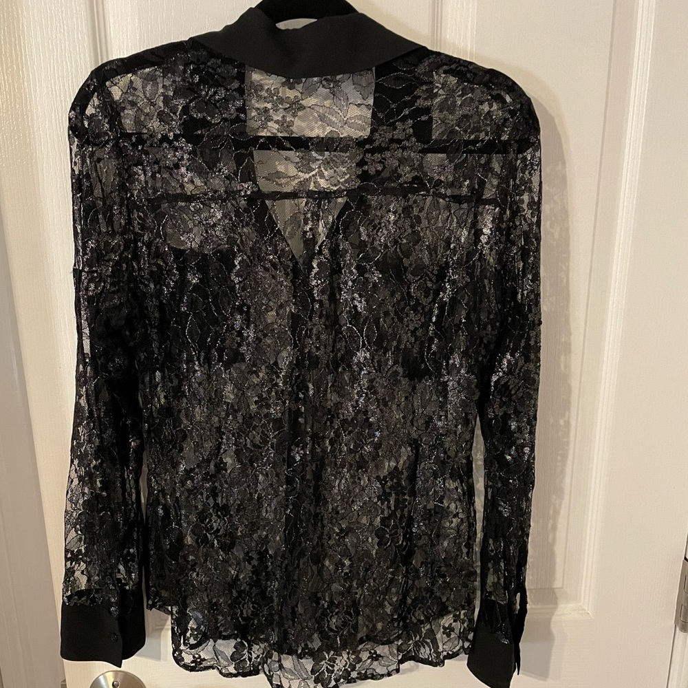 Express Portofino Blouse Size Small Black Lace